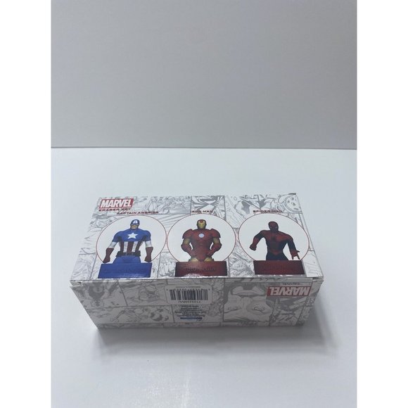 marvel erasers 3pc set, Iron man Spider man and Captian America.New In Box. - Picture 9 of 13